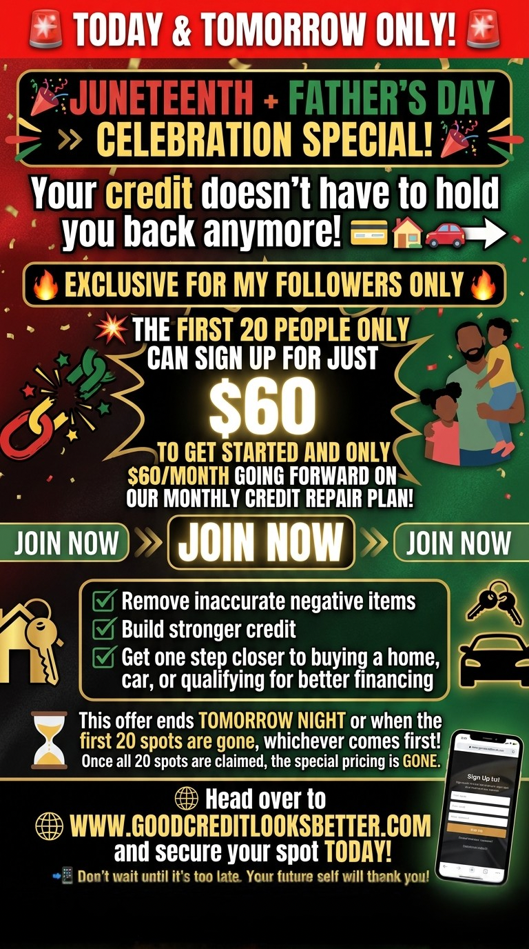 $60 JUNETEENTH 2 DAY SPECIAL